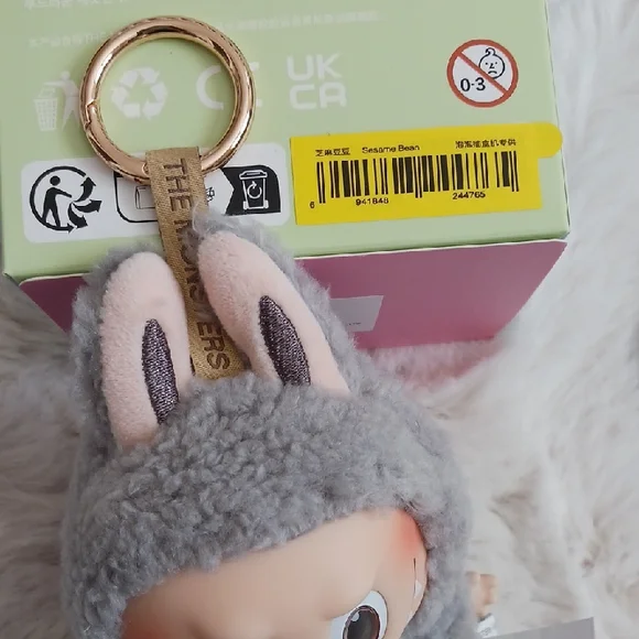 POP MART LABUBU Sesame Bean ぬいぐるみキーホルダー Buy Pop Mart Labubu THE MONSTERS Exciting Macaron Vinyl Face